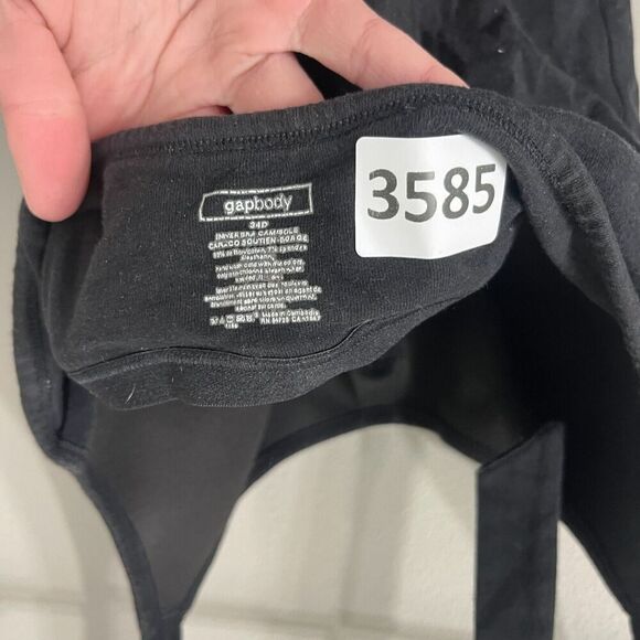 Vtg Y2K Gap Body Women Black Tank Top Camisole 34D Halter Molded Cups Retro Goth - Picture 2 of 5